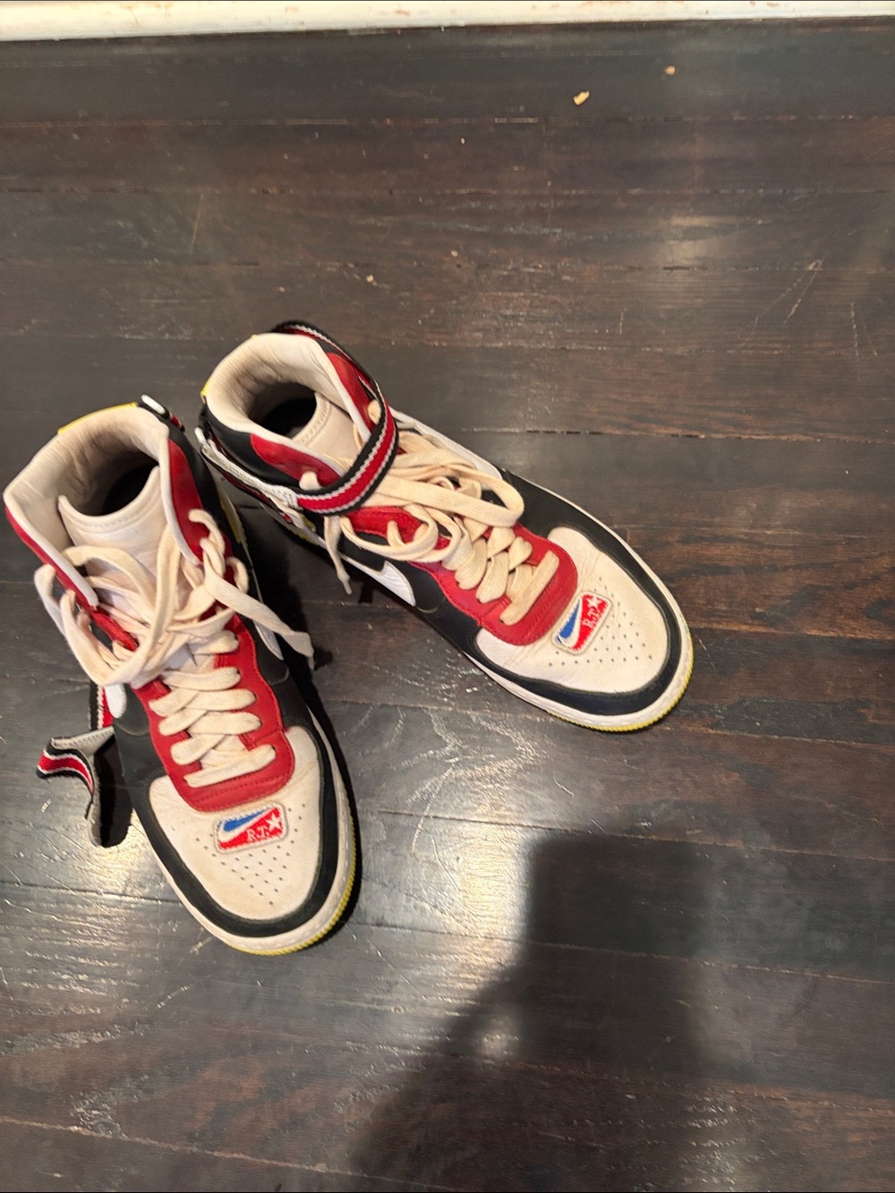 Nike air mens High-Top Sneakers in Red, Black & White